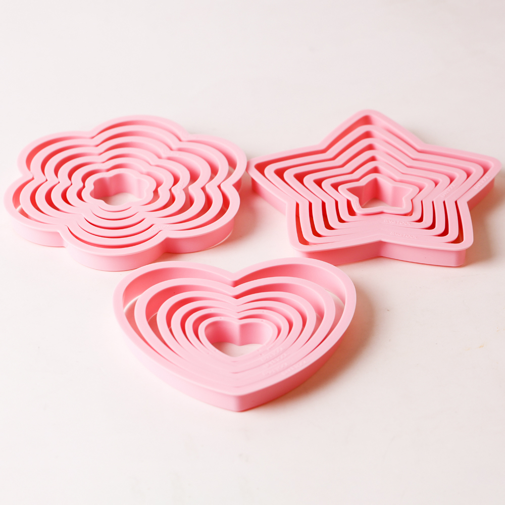 1set/3sets Pink Heart Star Flo - Kitchen Baking Items recension och pris