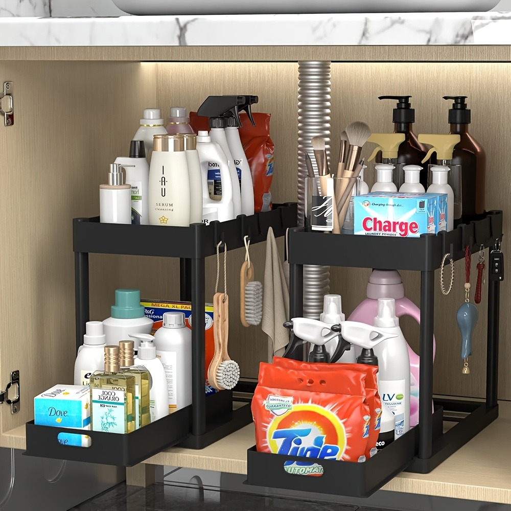 2-Tier Sliding Under Sink Orga - Kitchen Baking Tray Storage recension och pris