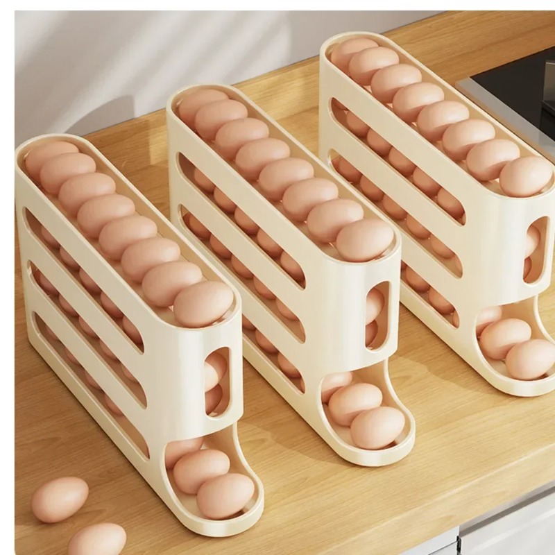 4 Layers Automatic Rolling Egg - Kitchen Baking Tray Storage recension och pris