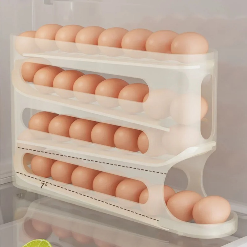 4 Layers Automatic Rolling Egg - Kitchen Baking Tray Storage recension och pris