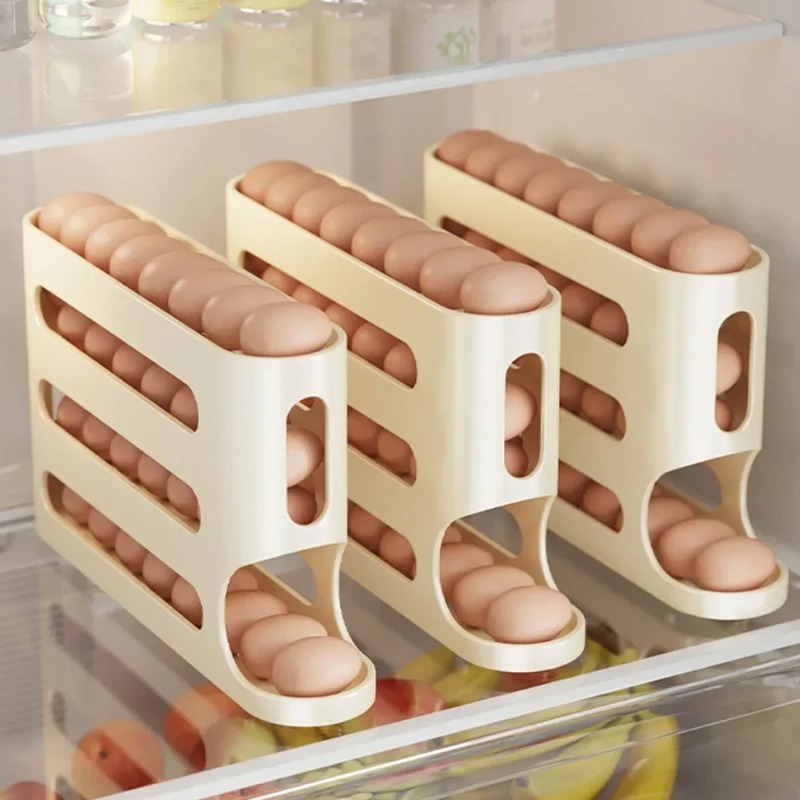 4 Layers Automatic Rolling Egg - Kitchen Baking Tray Storage recension och pris