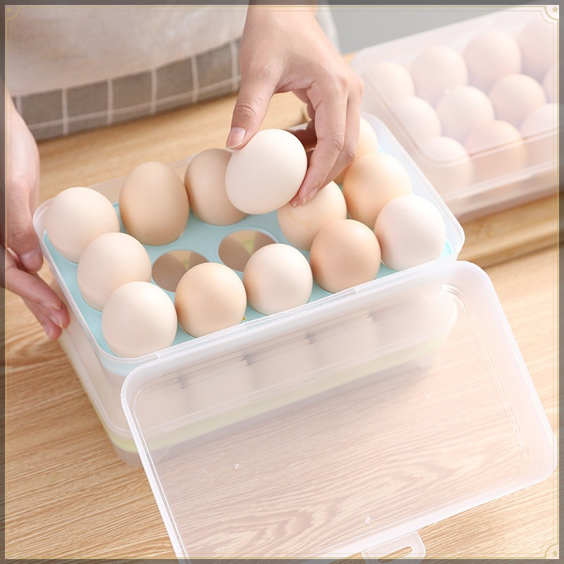 Egg Storage Box 15 Grids PP Vi - Kitchen Baking Tray Storage recension och pris