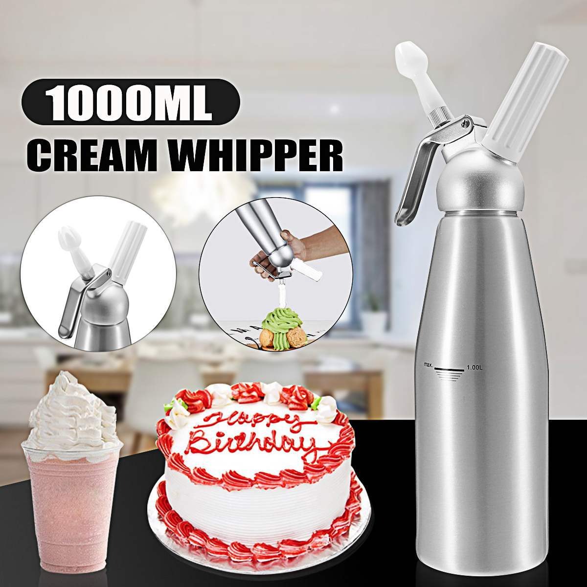 500/1000ml Cream Foam Gun Cake - Kitchen Baking Torch recension och pris